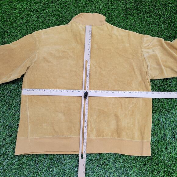 Vintage 80s MOD Velour 1/4 Zip Sweater Womens XL 23x23 Boxy - Picture 4 of 10